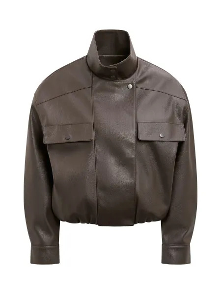 Forever New Angela Oversized Vegan Leather Bomber Jacket