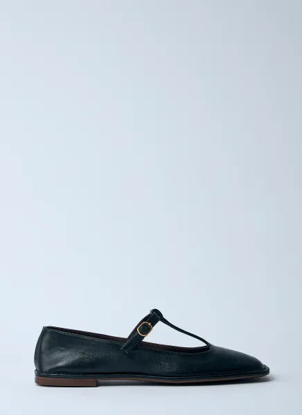 Square T-Strap Flats