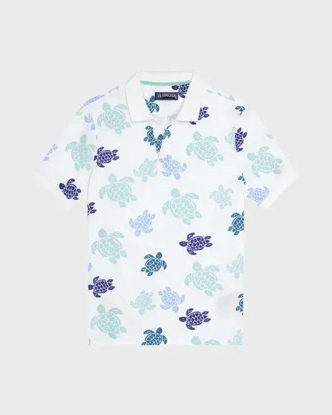 Vilebrequin Men Cotton Pique Polo Ronde Des Tortues Multicolores