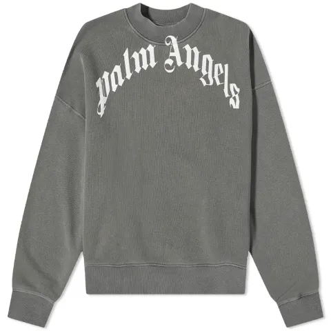 Garment Dyed Curved Logo Crew Sweat