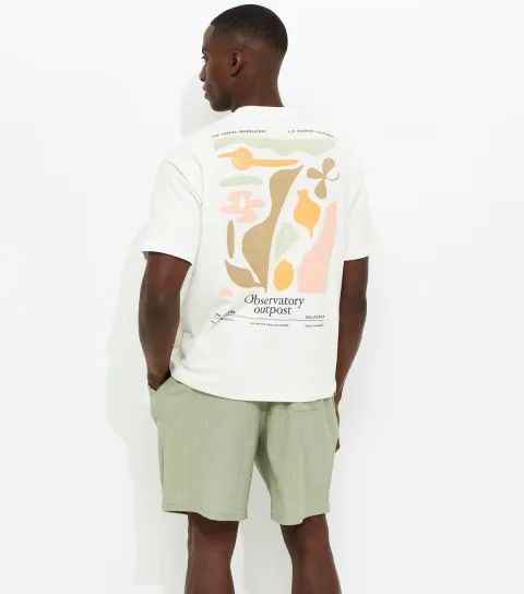 Men's Off White Oversized Observatory Print T-Shirt