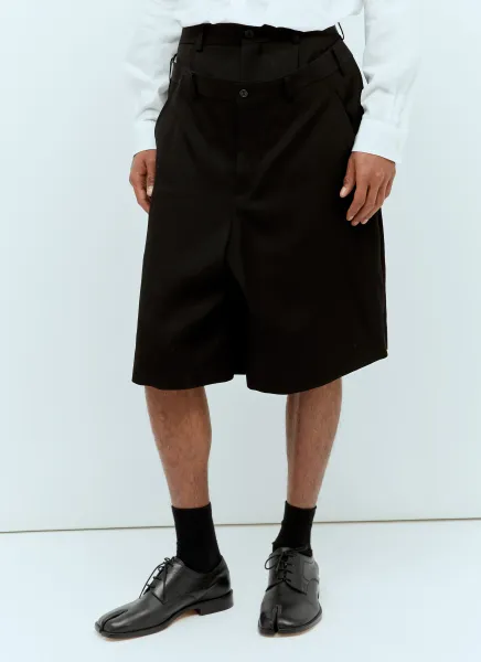 Draped Front Bermuda Shorts