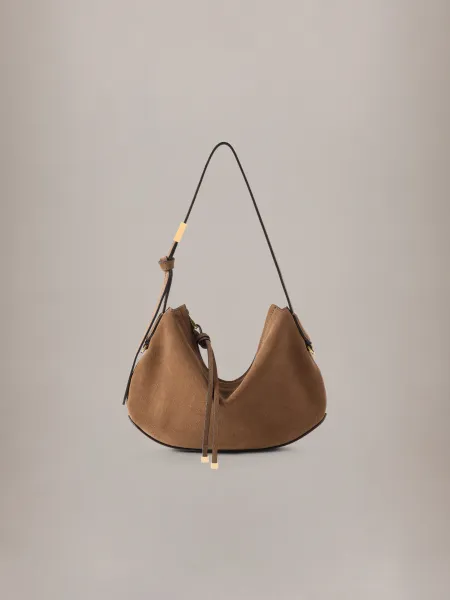 AMIRI WOMEN - WOMEN'S SUEDE BABY BISCOTTO BAG - Brown