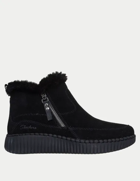 Skechers Wilshire Blvd - Fresh Zip Leather Ankle Boots Black