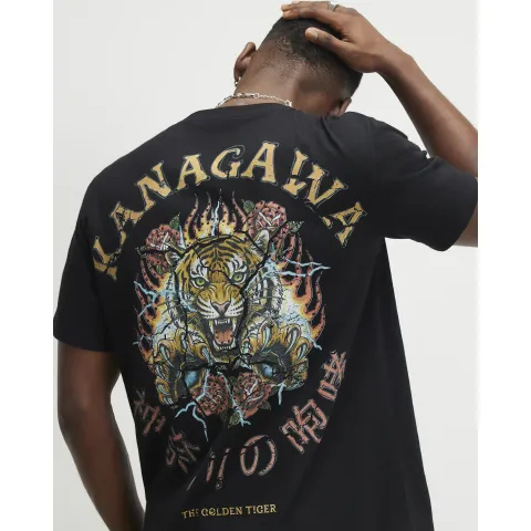 River Island Regular Fit Rhinestone Tiger T-Shirt