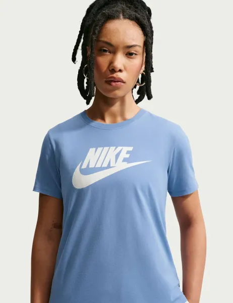 Nike Pure Cotton Crew Neck T-Shirt Blue Denim