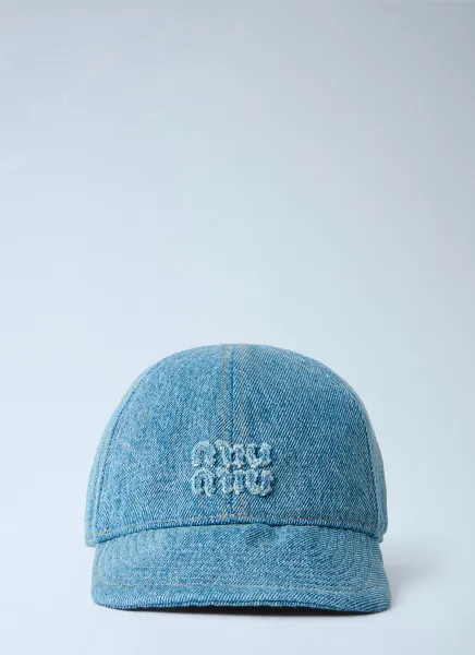 MIU MIU Denim Washed Baseball Cap