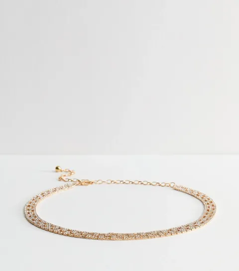 Gold Tone Diamanté Chain Belt