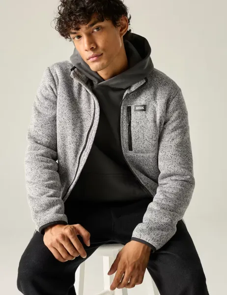 Barlee Zip Up Funnel Neck Fleece Silver