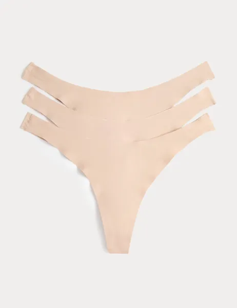 Body by M&S 3 pack Body Invisibles No VPL Dipped Thongs Opal