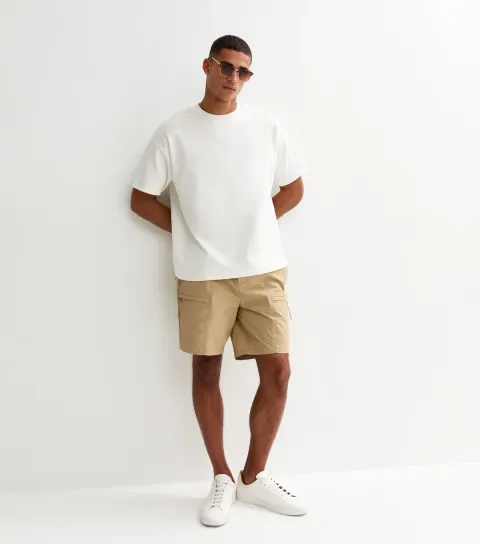 Men's Light Brown Tech Cargo Zip Pocket Shorts