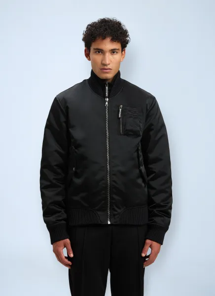 Logo Print Bomber Jacket