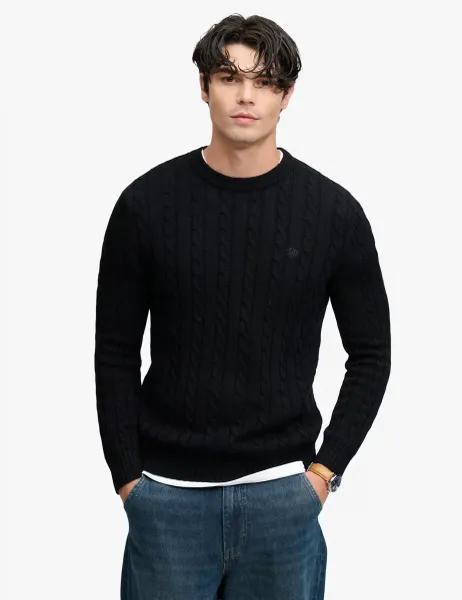 Superdry & Co Pure Cotton Cable Crew Neck Jumper