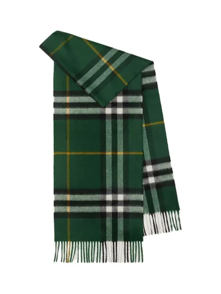 Check Cashmere Scarf D Green