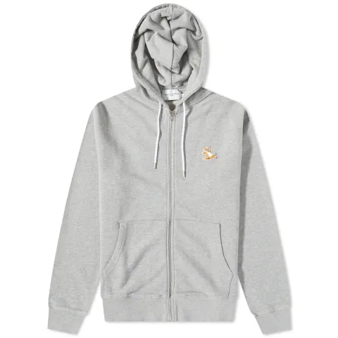 Chillax Fox Patch Zipped Hoodie