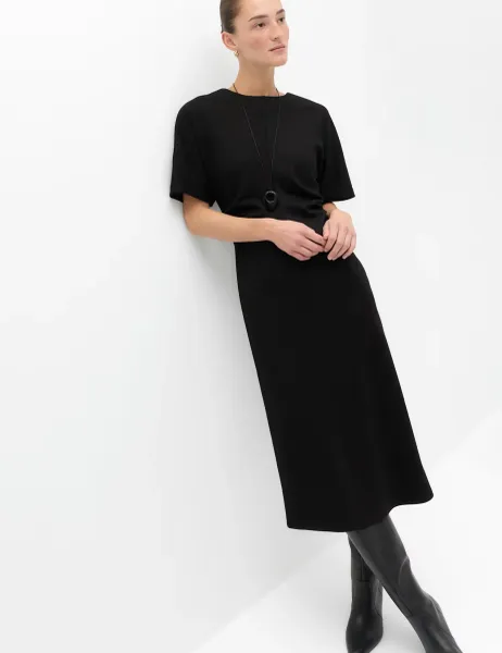 Marks & Spencer Jersey Ruched Midi Column Dress Black/Brown