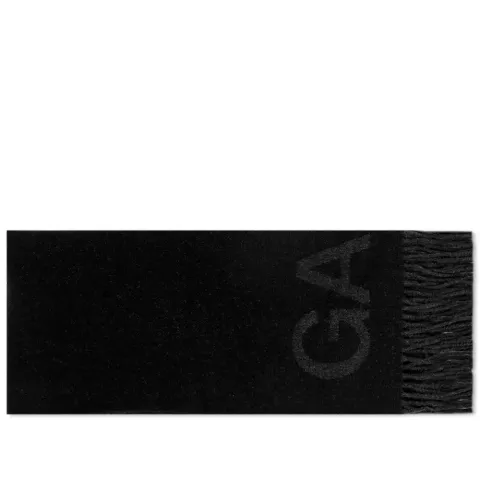 Fringed Wool Logo Scarf