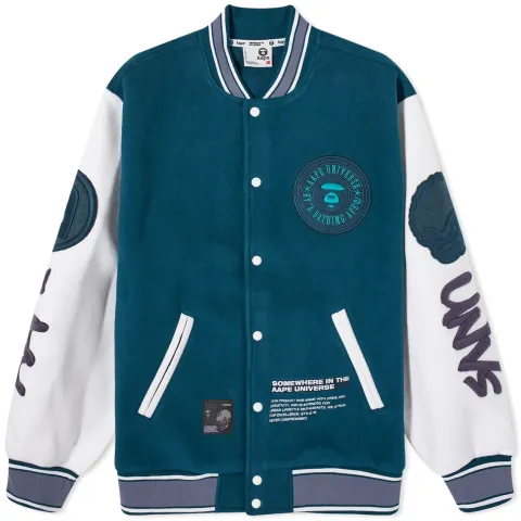 AAPE Dope Fleece Varsity Jacket