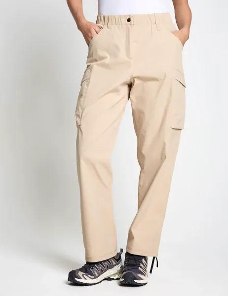 Jack Wolfskin Mahani Mid Rise Straight Leg Cargo Trouser Beige