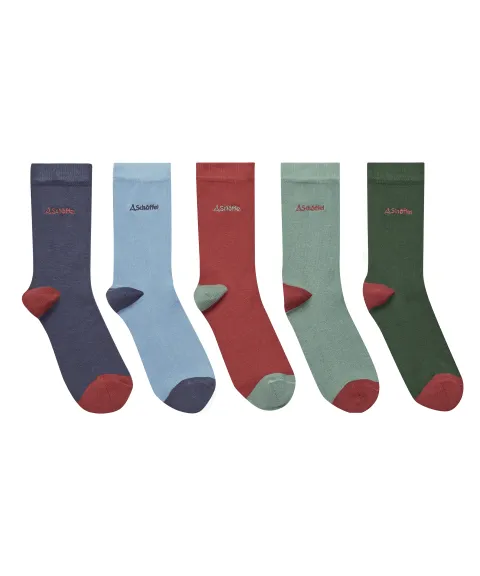 Schöffel Country Women's Bamboo Socks (Box of 5) - Logo Pink Mix