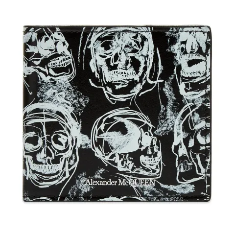 Skull Print Billfold Wallet