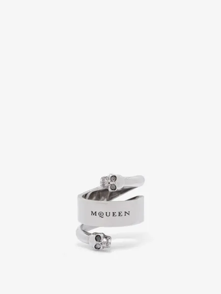 Twin Skull Ring with Logo