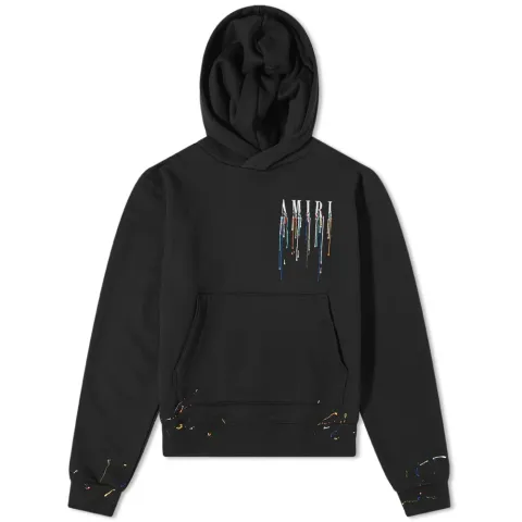 Embroidered Paint Drip Popover Hoodie
