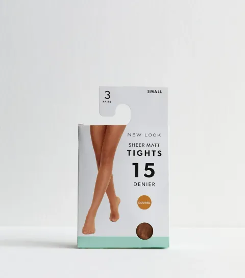 New Look 3 Pack Tan Sheer Matt 15 Denier Tights