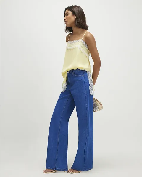 High Waisted Relaxed Straight Leg Jeans