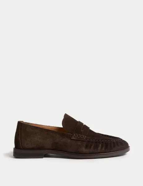 Marks & Spencer Suede Loafers Chocolate