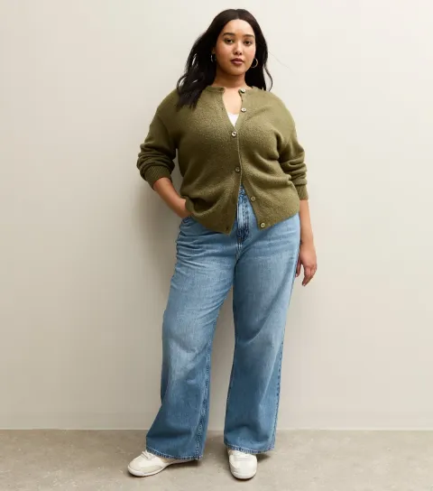 Women's Plus Size Light Blue Bonnie Slouchy Wide Leg Jeans Curves