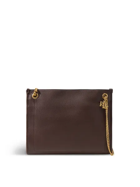 Lauren Ralph Lauren Large Bradley Leather Shopper Tote Bag - Chestnut