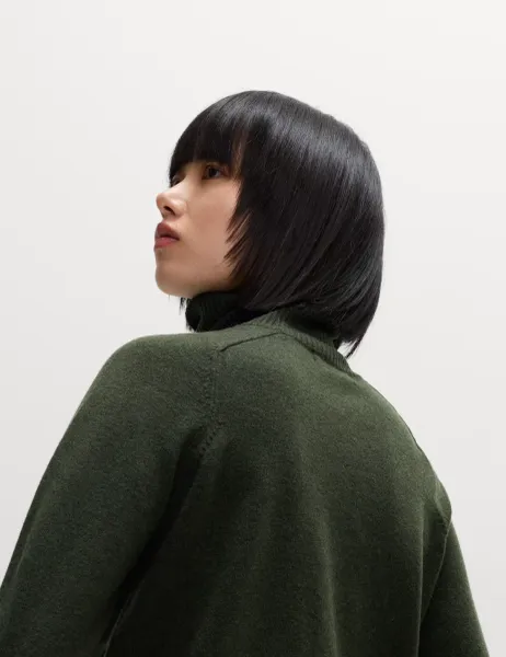 Marks & Spencer Air-Yarn Roll Neck Jumper Holly