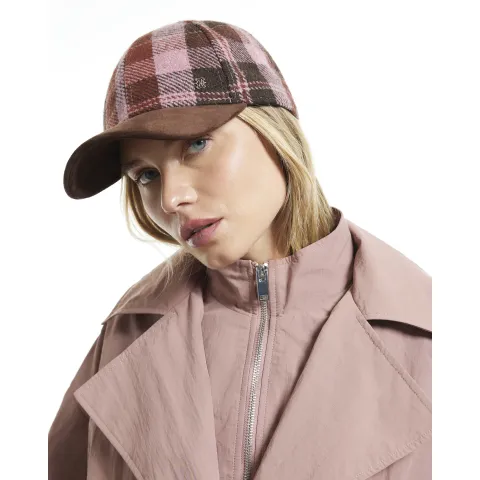 River Island Pink Check Cap