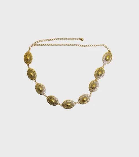 Gold Tone Oval Chain Belt