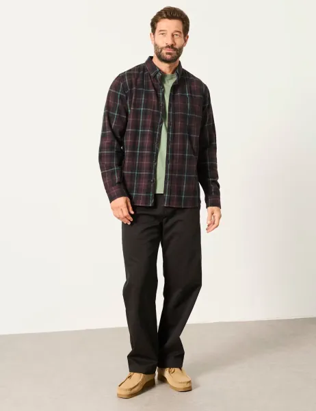 FatFace Pure Cotton Check Shirt Purple Mix