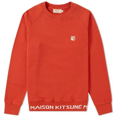 Maison Kitsuné Fox Head Patch Jacquard Crew Sweat