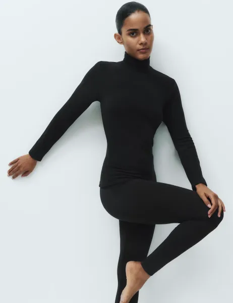 Marks & Spencer Heatgen Maximum Thermal High Neck Top Black