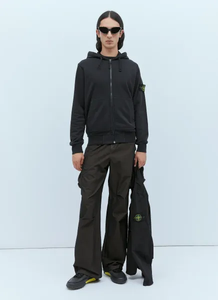 Hooded Compass Patch Zip-Up Sweatshirt