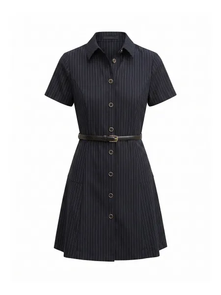 Forever New Gigi Pleated Button-Down Mini Dress