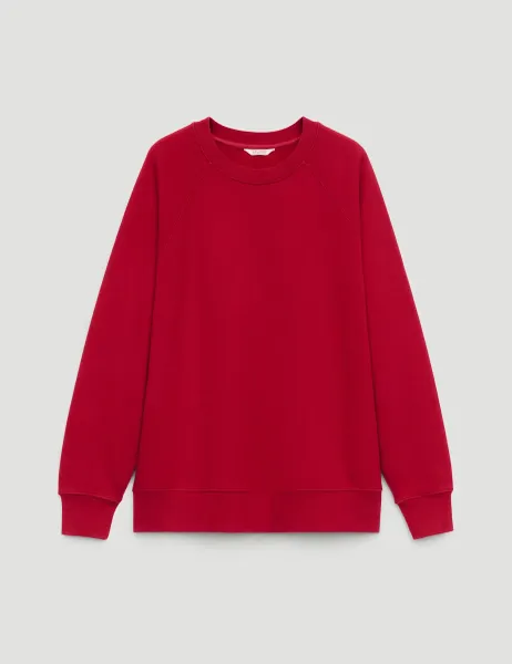 HUSH Pure Cotton Crew Neck Sweatshirt Bright Red