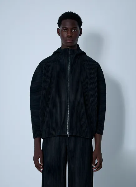 Hooded Pleated Jacket