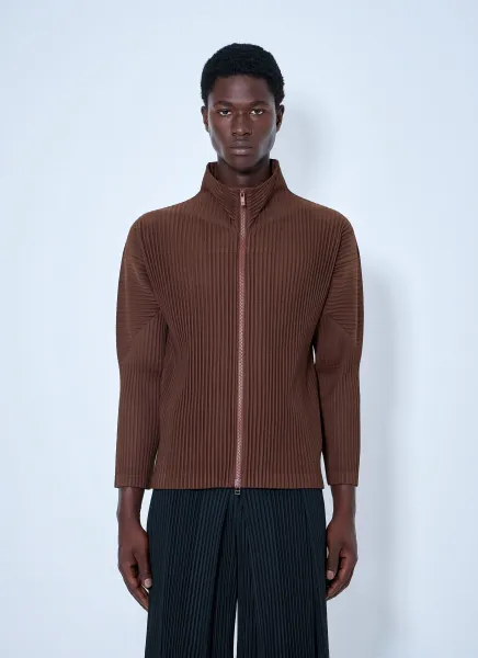 Pleated Zip-Up Jacket