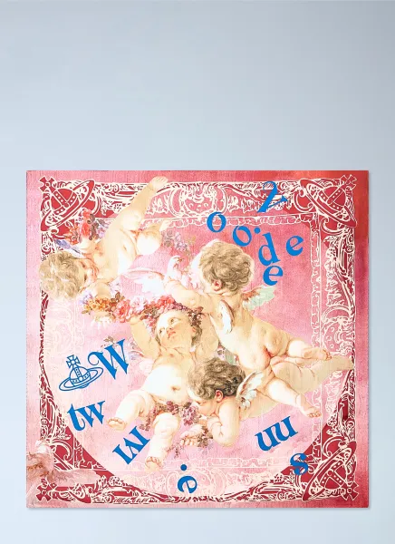 Cherub Motif Silk Scarf