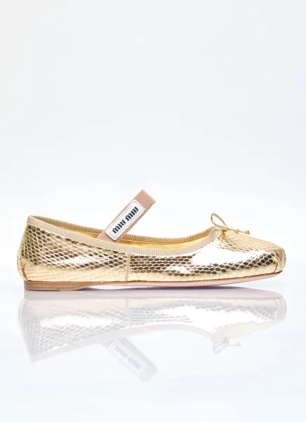 Snakeskin Ballerina Flats