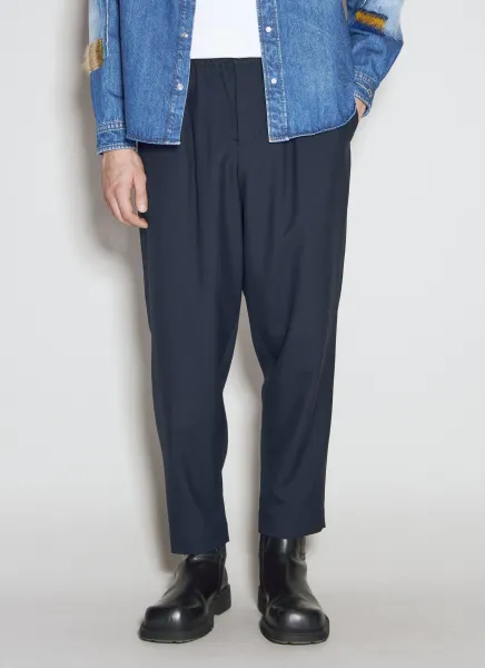 Drawstring Waist Wool Pants