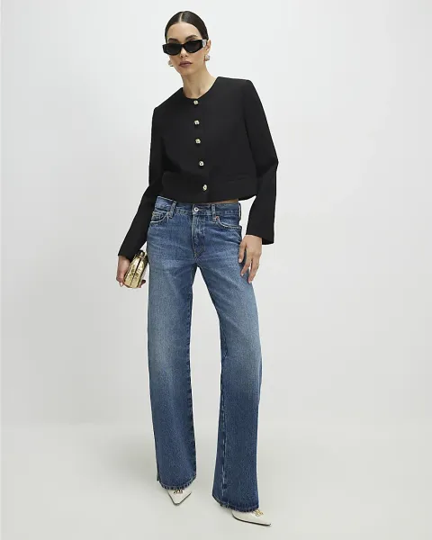 River Island Black Button Jacket