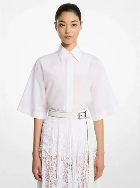 Silk and Cotton Taffeta Camp Shirt