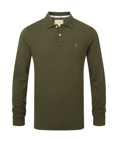 Schöffel Country St Ives Long Sleeve Polo Shirt - Forest