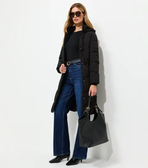 New Look Women's Tall Black Longline Puffer Jacket